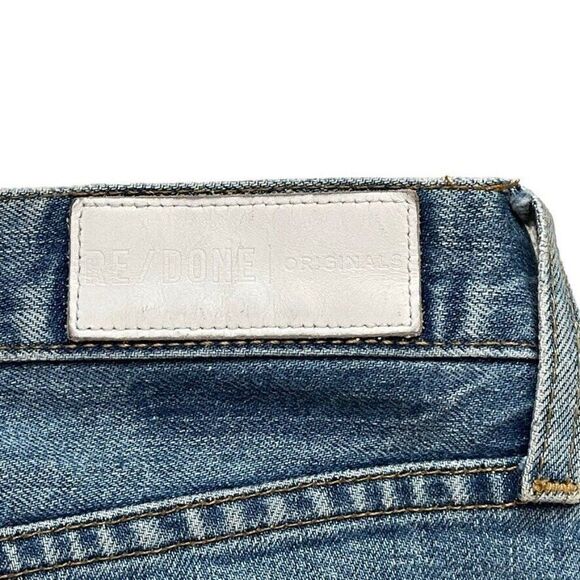 Re/Done Mid Wash Raw Hem Jeans Redone Originals High Rise Ankle Sz 25 - Picture 5 of 8